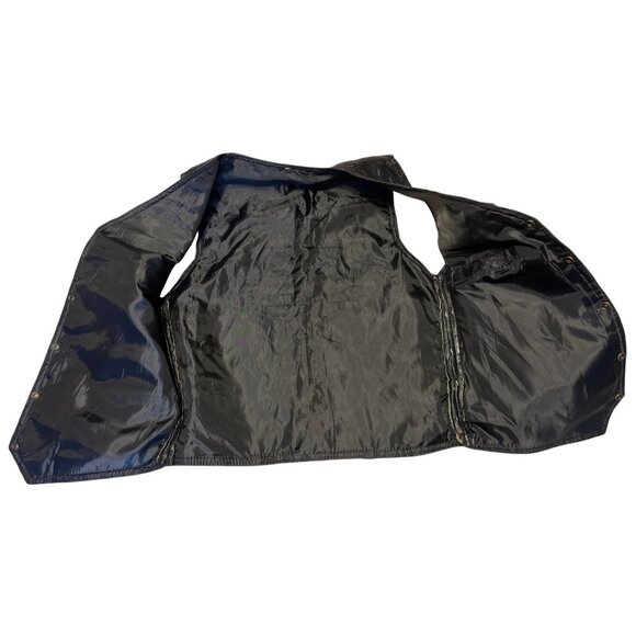 Custom Vintage Napolene Leather Outfitters Mens Patchwork Biker Vest Snap Button - Picture 7 of 8